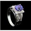 Image 4 : 14KT White Gold 2.60 ctw Tanzanite and Diamond Ring