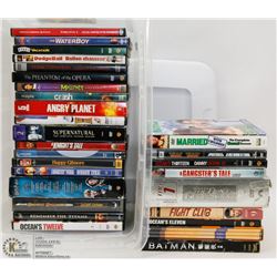 TOTE OF ASSORTED MOVIES INCL HARRY POTTER,