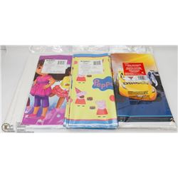 LARGE BUNDLE OF TABLE COVERS INCLUDING DISNEY