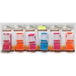 LOT OF 6 SUITCASE STRAPS