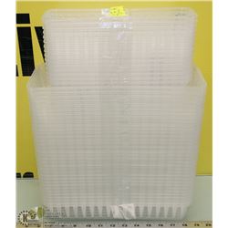LOT OF NEW ASSORTED SIZES   CLEAR BASKETS