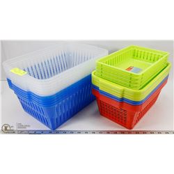 LOT OF NEW ASSORTED SIZES AND COLORS BASKETS
