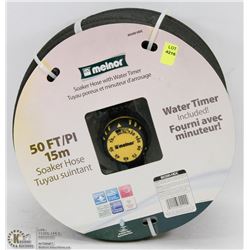 NEW MELNOR 50' SOAKER HOSE, INCLUDES WATER TIMER