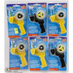 GROUP OF 6 MINI TAPE GUNS
