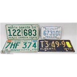 LOT OF 4 COLLECTOR LICENSE PLATES