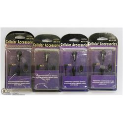 BUNDLE OF 4 HANDSFREE EARPHONES WITH MIC