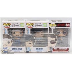 LOT OF 3 ASSORTED NEW FUNKO POPS