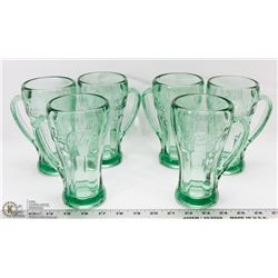 SET OF 6 COCA COLA GLASSES MUG STYLE WITH HANDLES