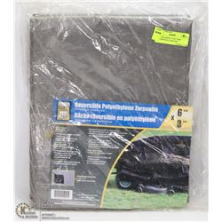 NEW REVERSIBLE 6'X8' TARP - WATERPROOF & MILDEW