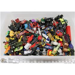 TUB OF HOTWHEELS AND CARS.