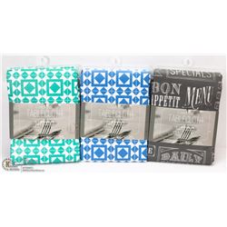 LOT OF 3 FLANNEL BACK TABLECLOTHS