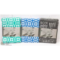 LOT OF 3 FLANNEL BACK TABLECLOTHS