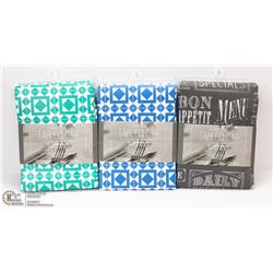 LOT OF 3 FLANNEL BACK TABLECLOTHS