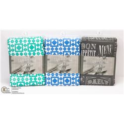 LOT OF 3 FLANNEL BACK TABLECLOTHS