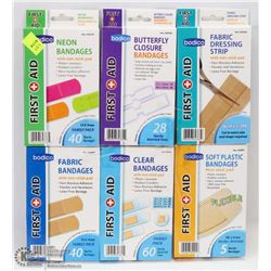 6 BOXES OF ASSORTED BAND AIDS