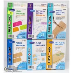 6 BOXES OF ASSORTED BAND AIDS