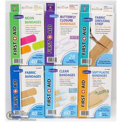 6 BOXES OF ASSORTED BAND AIDS