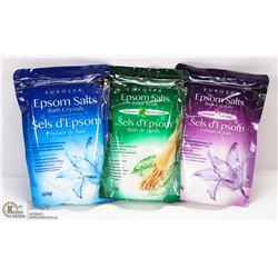 3 BAGS OF ASSORTED EPSOM SALTS