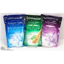 3 BAGS OF ASSORTED EPSOM SALTS