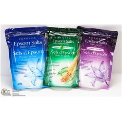 3 BAGS OF ASSORTED EPSOM SALTS
