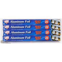 4 ROLLS OF ALUMINUM FOIL (25' EACH)
