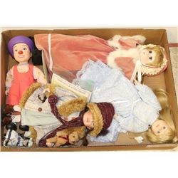 ESTATE LARGE FLAT W/4 CERAMIC COLLECTIBLE