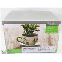 NEW CUP & SAUCER PLANTER.