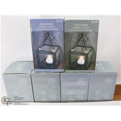 LOT OF SIX NEW HAVANA TEALIGHT LANTERNS.
