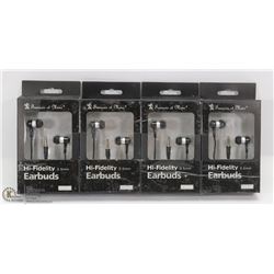 LOT OF 4 HEARBUD HEADPHONES