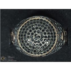 1) TWO TONED STERLING SILVER MEN'S RING SIZE 10