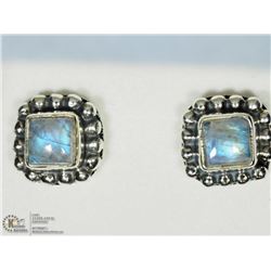 4) STERLING SILVER MOONSTONE EARRINGS