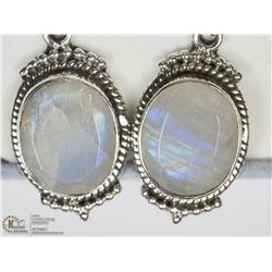 14) STERLING SILVER MOONSTONE EARRINGS