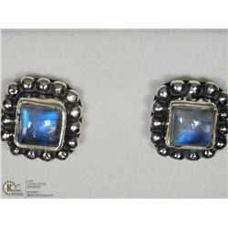 18) STERLING SILVER MOONSTONE EARRINGS