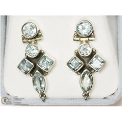 26) STERLING SILVER BLUE TOPAZ EARRINGS