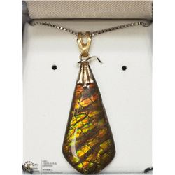 28) STERLING SILVER CANADIAN AMMOLITE NECKLACE