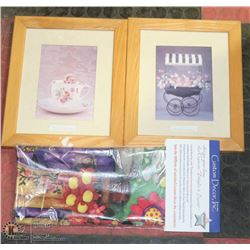 PAIR OF FRAMED ANNE GEDDES PRINT & NEW IN PACK