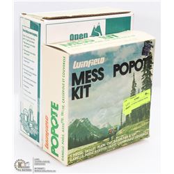 LOT OF TWO NEW CAMPING MESS KITS.