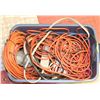 Image 1 : TOTE OF EXTENSION CORDS, BARS & TREBLE LIGHT,