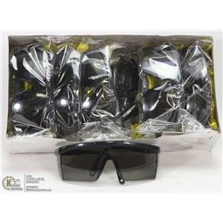 CASE OF 12 BLACK FRAMED SMOKE LENS SAFETY GLASSES