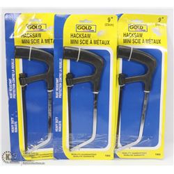 LOT OF THREE 9" HACK SAWS