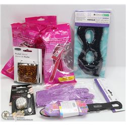 BAG OF ASSORTED BATH AND BEAUTY ITEMS