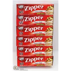 6 BOXES OF ZIPPER SNACK BAGS