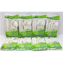 8 BAGS OF ASSORTED DISPOSABLE CUTLERY
