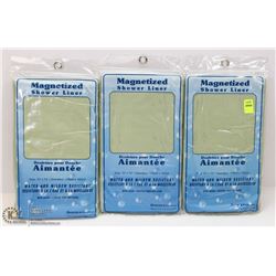 LOT OF THREE MAGNETIZED SHOWER LINERS