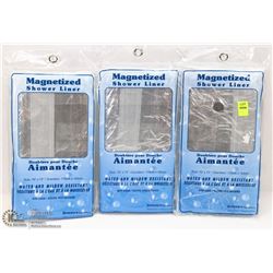 LOT OF THREE MAGNETIZED SHOWER LINERS