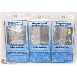 LOT OF THREE MAGNETIZED SHOWER LINERS