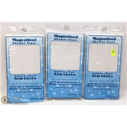LOT OF THREE MAGNETIZED SHOWER LINERS