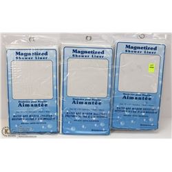 LOT OF THREE MAGNETIZED SHOWER LINERS