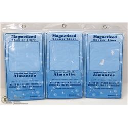 LOT OF THREE MAGNETIZED SHOWER LINERS
