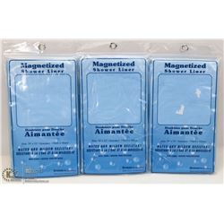 LOT OF THREE MAGNETIZED SHOWER LINERS